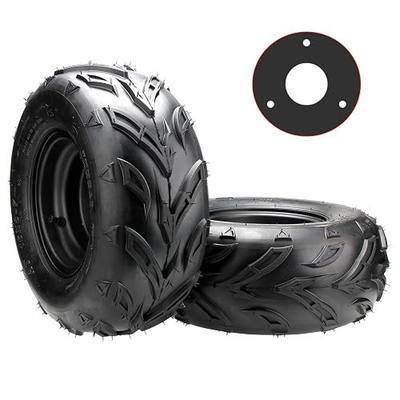 16x8-7 ATV Wheels, 3 lug 16x8-7 Tubeless Tires for Kazuma Quad ATV Go Kart UTV 125cc 150cc Off Road Tyres 3 Holes Rim set of 2