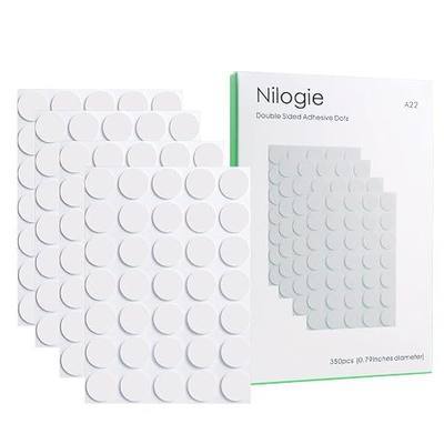 Nilogie 350pcs Clear Double Sided Sticky Dots - (.79 inch Diameter) Removable Adhesive Glue Dots for Crafts, Balloons, and Wall Decor - No-Mess Sticky Tack Putty for Posters, Photos, Party Decorations