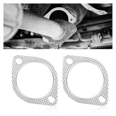 2PCS Car Exhaust Gasket,3.5" 2-Bolt Exhaust Flange Gasket Car Accessories,Professional Exhaust Manifold Gasket Made of High Temp Gasket Material (3.5 inch)