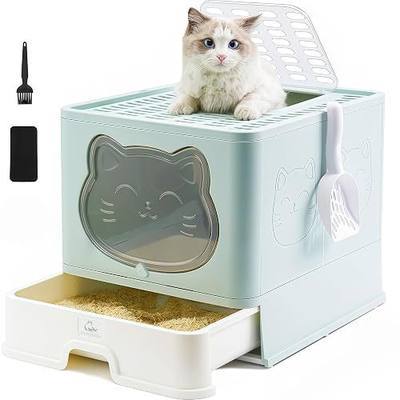 Hooded Fully Enclosed Cat Litter Box with Drawer, Extra Large Odor Control Indoor Litter Tray, Privacy Covered Toilet with Scoop for Cats Under 17.6Ib(8kg)