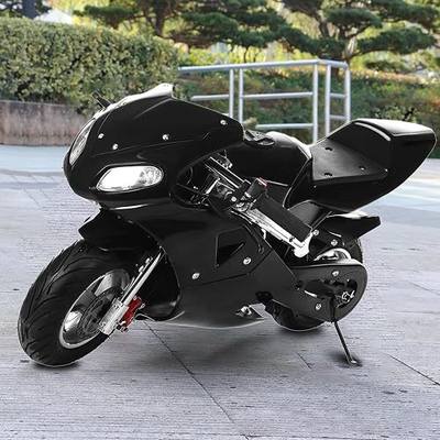 50CC 2-Stroke Mini Gas Motorbike Dirt Bike Pocket Bike,Off Road Trail Bike Dual Headlights Rubber Handlebar 1.25L Gas Tank Motorcycle Strong Power 170 lbs Mini Bike Motorcycle Fast Arrival
