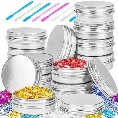 16Pack 2oz Tin Jars, 60ml Metal Tin cans, 2Ounce Aluminum tin can jar Containers with Screw Lid for Lotion Bars, Spices, Salve, Balms, Beard Balm, Toiletries, Creams, Samples, Makeup Cosmetic