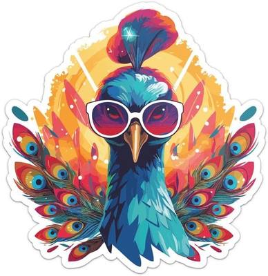Generic Cool Peacock Sticker - Vinyl Waterproof Decal for Car, Laptop, Wall, Window, Door, Water Bottle, Bumper Sticker Size - 5'' Longer Side