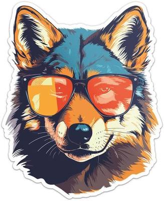 Generic Cool Wolf Sticker - Vinyl Waterproof Decal for Car, Laptop, Wall, Window, Door, Water Bottle, Bumper Sticker Size - 3'' Longer Side