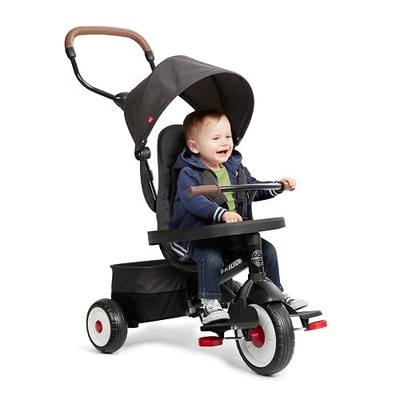 Radio Flyer City 4-in-1 Stroll 'N Trike, for Riders 1-5 Years Old, Black