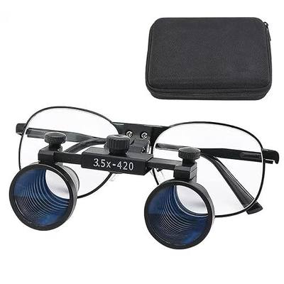 2.5X 3.5X Binocular Dental Loupes Surgical Magnifier Dentist Loupe Metal Eyeglasses Depth View (3.5x-420)