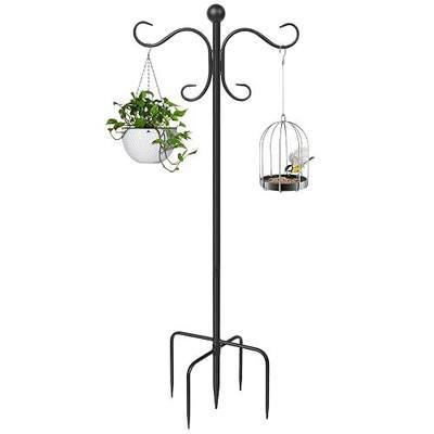 AOMGD 76 Inch Adjustable Double Shepherds Hooks for Outdoor | Two Sided Garden Heavy Duty Bird Feeder Pole for Hanging Plant Baskets, Solar Lights, Weddings Decor