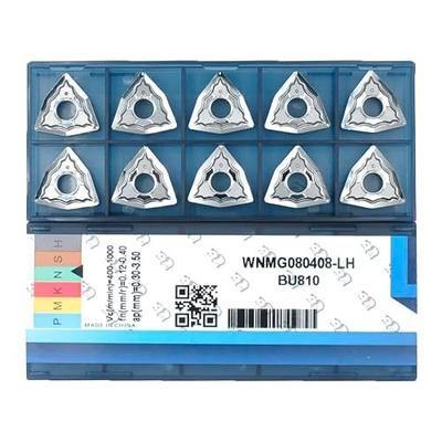 WNMG432 Wnmg080408 Carbide Turning Inserts for Aluminum, Polished Indexable Lathe Tools with LH Chipbreaker for Copper and Non-Ferrous Metal Machining, 10 Pcs