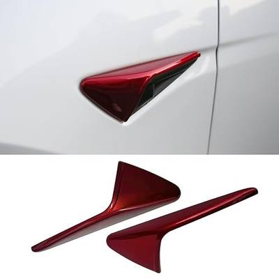 for HW 3.0 Tesla Turn Signal Side Camera Protection Cover Side Camera Protection Cover fit for Tesla Model 3 Model Y Decoration Accessories Camera Protect Cover (Crimson Red)