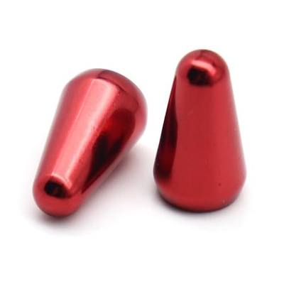 Red 2pcs Brass Cover Guitar 5 Way 3 Way Pickup Switch Tip Switch Knobs Fit USA FD Strat/Tele
