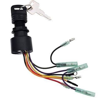 Boat Ignition Switch with Key for Mercury Mariner Outboard Motor Control Box with 2 Keys 3 Position 6 Wire Connectors -Replace for Mercury Ignition Switch 87-17009A2 87-17009A5