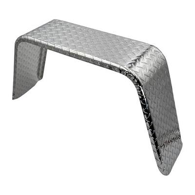 Tie Down Trailer Fender – Single Axle, Diamond Plated Aluminum – for 13"-16" Tire Assemblies – 34" L x 10" W x 18" H (1 Fender)