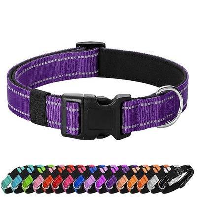 Reflective Dog Collar Padded with Soft Neoprene Breathable Quick Release Basic Dog Collars for Medium Dogs Purple Girl