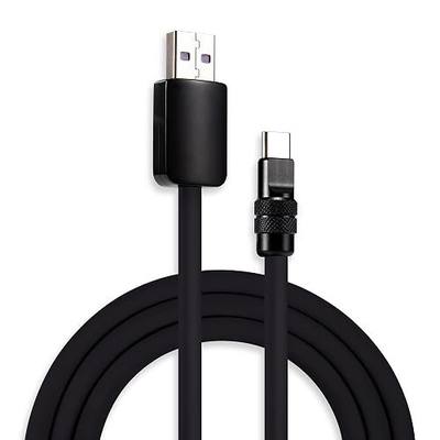 chubbycable Black Chubby Black Samurai Edition 120W USB C Cable Fast Charging Cable Durable Silicone Charger Cord Compatible with iPhone 17-15 Series iPad MacBook Airpods, USB A to Type C, 1.64FT