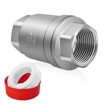 Boltigen 1 inch Spring Check Valve, 304 Stainless Steel CF8 Non Return One Way Horizontal Check Valve, Vertical Inline Water Check Valve for Well, Pump, Tank, Backflow Prevention, WOG 1000