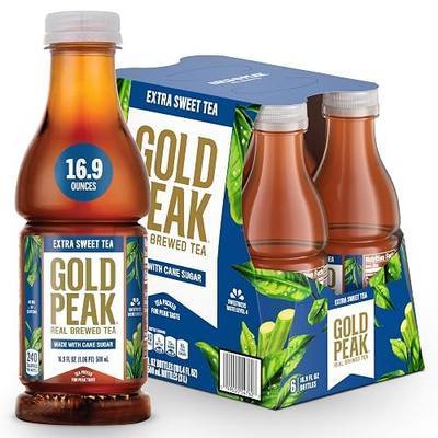 Gold Peak Extra Sweet Iced Tea, Sweet Tea Bottles, 16.9 fl oz, 6 Pack