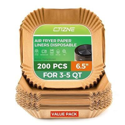 Ctizne Air Fryer Liners Disposable, 200PCS 6.5 Inch Square Parchment Paper Liner for Air Fryer, Grease and Waterproof Baking Liner for 3-5 QT Airfryer Basket