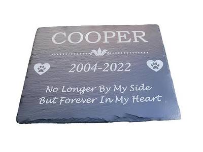 Custom Pet Memorial Slate Stone, Personalized 8x12 Dog Memorial Stone, Pet Grave Marker for Pet Dog Cat Horse, Headstone, Pet Headstone, Memorial Stone You Can Customize (Design 1)