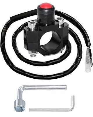 Belinous Motorcycle Engine Kill Switch, Universal Stop Start Switch, Black | CNC On Off Switch Button with Mounting Backplate for ATV, Dirt Bike, Scooter, Quad with 22mm Handlebar