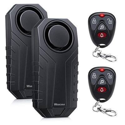 WSDCAM 113dB Loud Anti Theft Vibration Sensor Alarm Systems for Electric Bike Motorcycle Golf Car Trailer Mailbox Garage Door Waterproof Home Security Bike Accessories Bike Alarm with Remote (2pack)