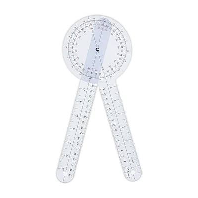 Goniometer 12 inch 360° Clear Protractor Physical Therapy, for Medical Range of Motion Measurement Angle Ruler and Protractors Bulk for Classroom
