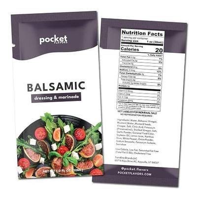 Pocket Flavors Salad Dressing - Ready to Serve Low-Calorie Dressing in Individual Single Serve Pouches, 1 oz Each - Balsamic, 8 Count