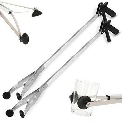 Suction Cup Grabber Reacher 32"" - Elderly Grab It Reaching Pickup Tool Heavy Duty for Seniors - Trash, Sticks, Litter Picker Upper - Extra Long Reach Handle & Handy Extension Arm Claw (2), Grey