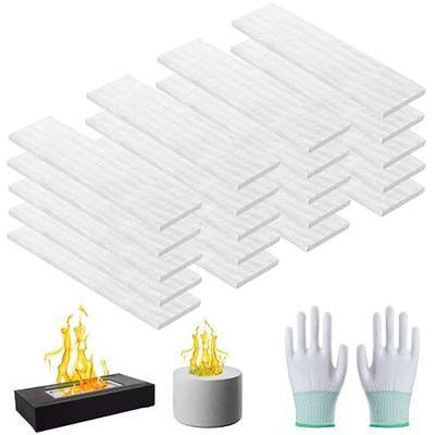 20 Pcs Ceramic Wool Wick for Tabletop Fire Pit, Carbon Felt Wick for Ethanol Fireplace Fuel Bioethanol Fuel to Extend Burning Time, Ceramic Fiber Insulation Wool Wick Sponge(8" L×2" W×0.2" H)