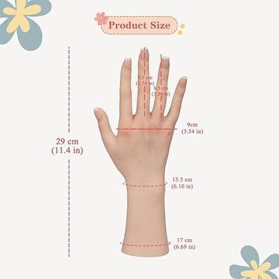 Realistic Female Silicone Hand Mannequin Hand Model Fake Hand With Skeleton For Manicurist Reusable Acrylic Nails Art Practice Jewelry Display - Nude Right Hand