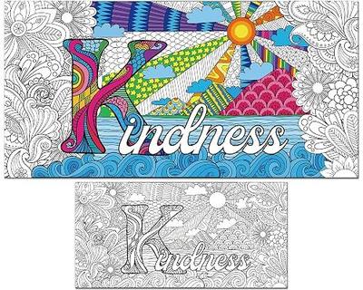 Naozinebi Giant Mandala Coloring Posters Large Motivational Coloring Posters Kindness Jumbo Coloring Tablecloth Big Coloring DIY Drawing for Kids Adults Art Craft Home Classroom Party