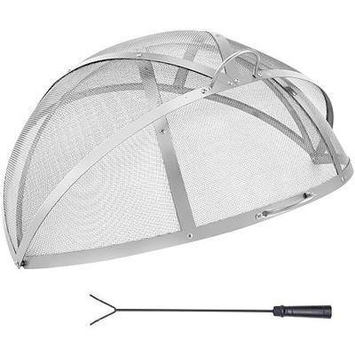 VEVOR Firepit Spark Screen Lid, 36" Diameter, Outdoor Firepit Ring Cover Round Accessories, Fire Pit Metal Cover, Easy-Opening Stainless Steel Fire Ring Covers for Outdoor Patio Fire Pits Backyard