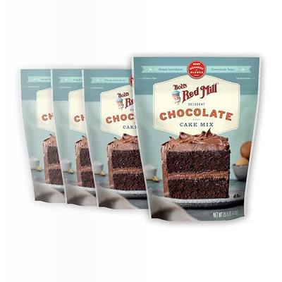 Bob's Red Mill Decadent Chocolate Cake Mix - 15.5 oz Bag (Pack of 4) - Simple Clean Ingredients, Homemade Taste, Non-GMO