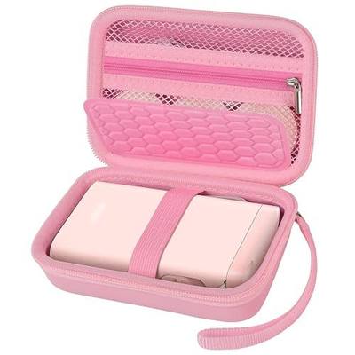 Comecase Label Maker Case for Nelko P21, for Phomemo D30, for JADENS D11 | Elastic Strap, Mesh Pocket for Tape Rolls and Charging Accessories, Home, Office and School Organization, Box Only - Pink