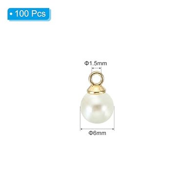 PATIKIL Pearl Charm, 100pcs Pearl Beads Faux Pearl Pendant Charm DIY for Jewelry Making Bracelets Earrings Necklace Crafts