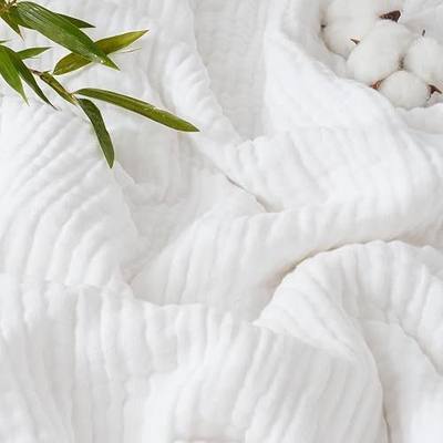 PHF Cooling Muslin Blanket King Size, Lightweight Gauze Blanket for Adults, 60% Rayon Derived from Bamboo & 40% Cotton for Summer, 4-Layer Soft Breathable for Hot Sleepers, 108"x90", White
