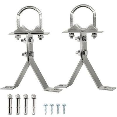 XRDS-RF Antenna Wall Mount 6 Inch Heavy-Duty Stand Off Wall Mast Mount Windproof Mounting Bracket for TV Mast (2-Leg + 2-Leg)