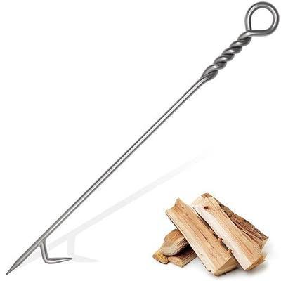 Fire Poker for Fire Pit Stainless Steels,40”Twisted Rope Design Fireplace Poker for Fire Pit, Handmade Fire Pit Poker for Campfire Wood Stove Firewood Log Coals, Outdoor and Indoor Use