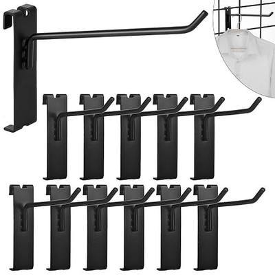 AccEncyc Gridwall Hooks - 4 Inch Heavy Duty Black Display Hooks for Grid Wall Panel Hanging (12Pcs)