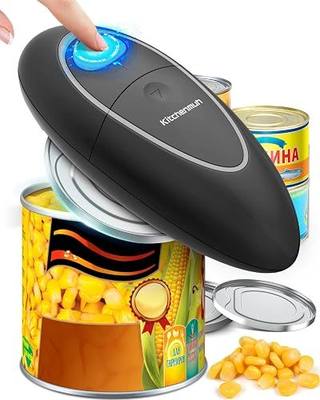 One Touch Electric Can Opener Fits All Can Sizes for Seniors with Arthritis, Battery Operated Can Opener with Smooth Edge, Food Safe Kitchen Gadgets Automatic Can Opener for Kitchen