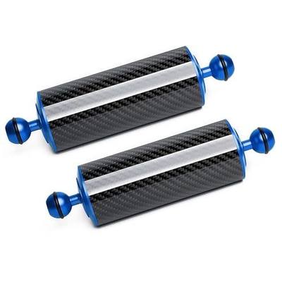 Blue 8" Carbon Fiber Underwater Float Arm (2-Pack) - Ultralight Dual 1" Ball Buoyancy System for Diving Tray Video Lights & Strobes