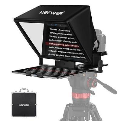 NEEWER Teleprompter X14 II with Upgraded Height Adjustable Camera Mount QR Plate Compatible with 501PL, 14" HD Beamsplitter All Metal Frame for iPad iPhone Samsung DSLR, Assembly Free