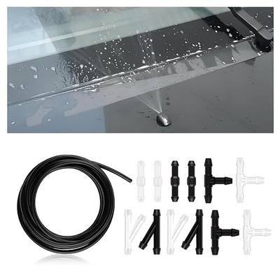 Windshield Washer Hose Kit Includes 13.12Ft Windshield Wiper Hose+12 Connectors,Rubber Windshield Wiper Hose Repair Kit,Universal Car Accessories for Windshield Fluid Hose Replacement