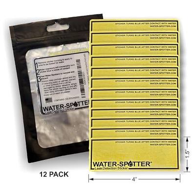 Water-Spotter Leak Detection Sticker (Pack of 12), Easily Locate Intermittent and Hard-to-Find Leaks Anywhere, Permanently Turns Blue with Water Contact