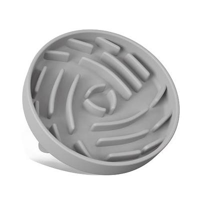 Silicone Slow Feeder Bowls for Dogs and Cats - Wet Food, Suction Cups, Non-Slip Design (Gray, M)