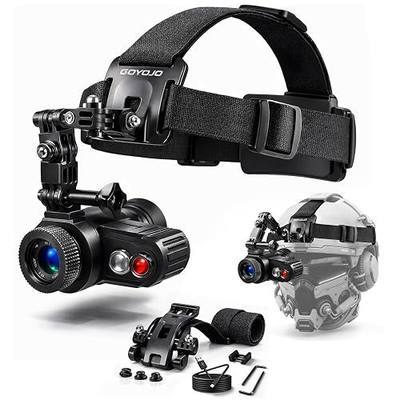Head-Mounted Night Vision Monocular Goggles with Elastic Head Strap, Default 7X Magnification, Digital Infrared NVG Equipment 1148FT Range with 1.54in HD Screen, Rechargeable for Ghost Hunting Camping