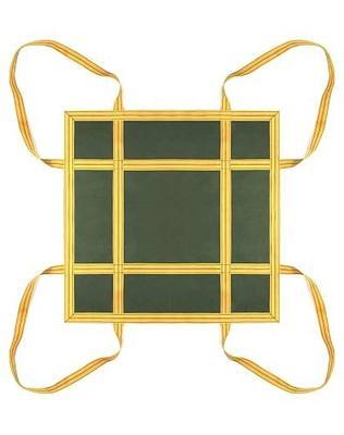 QWORK Heavy-Duty Canvas Cargo Lifting Pad Net - 3.28ft x 3.28ft Reinforced Handle Lifting Net for Construction, Logistics, and Transport, 2645lbs Load Capacity, Non-Slip Material