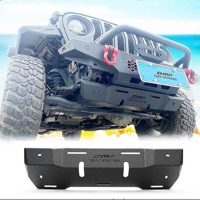 OMP Offroad Aluminum Front Skid Plate Compatible for Jeep Wrangler 2018-2026, Jeep Gladiator - Heavy Duty Gladiator bumper skid plate, Light Weight, Easy Installation