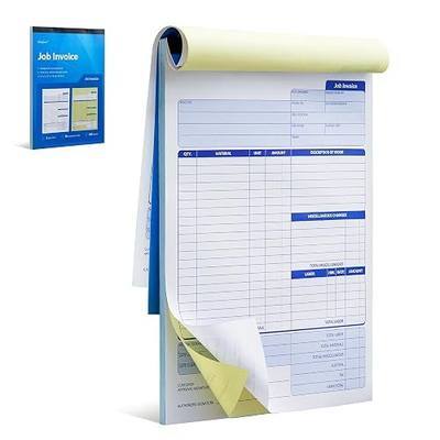 Work Order Forms, 2-Part Carbonless Contractor Invoice Book | 8.5" × 11.4" Carbonless Invoice Receipt Book for Small Business, 50 Sets of Job Work Order & Contractor Estimate Forms