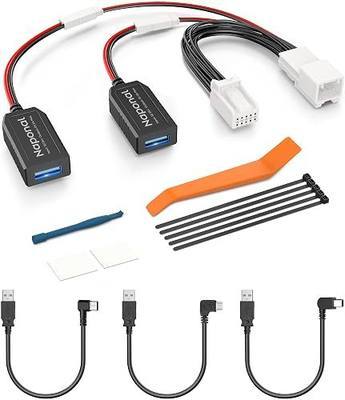 GPS Dash Cam Power Adapter(10 Pin Type B)with Auto Dimming Rearview Mirror | Mirror Camera Charger Station GPS Dashcam Charger Cable for Select Toyota, Lexus, Subaru and More