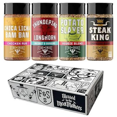 Fire & Smoke Society Meat & Potatoes Seasoning Set | BBQ Rub Blends, 4-Pack